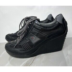 TSUBO Fadir women Sneakers shoes  Us 7.5 Eu 38.5 Wedge High Heel Leather Black